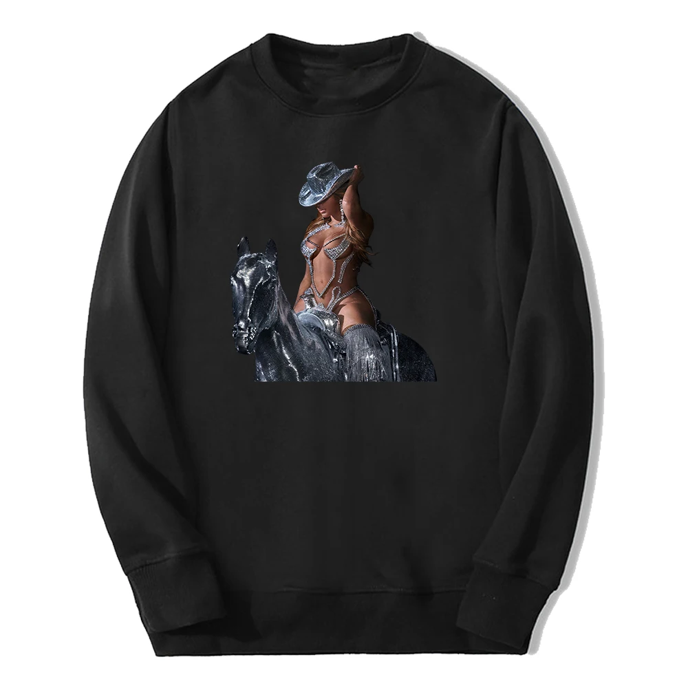 

Beyonce Renaissance Disco Cowboy Hat Merch 2023 World Tour Unisex Crewneck Long Sleeve Sweatshirts Men Women's Clothes