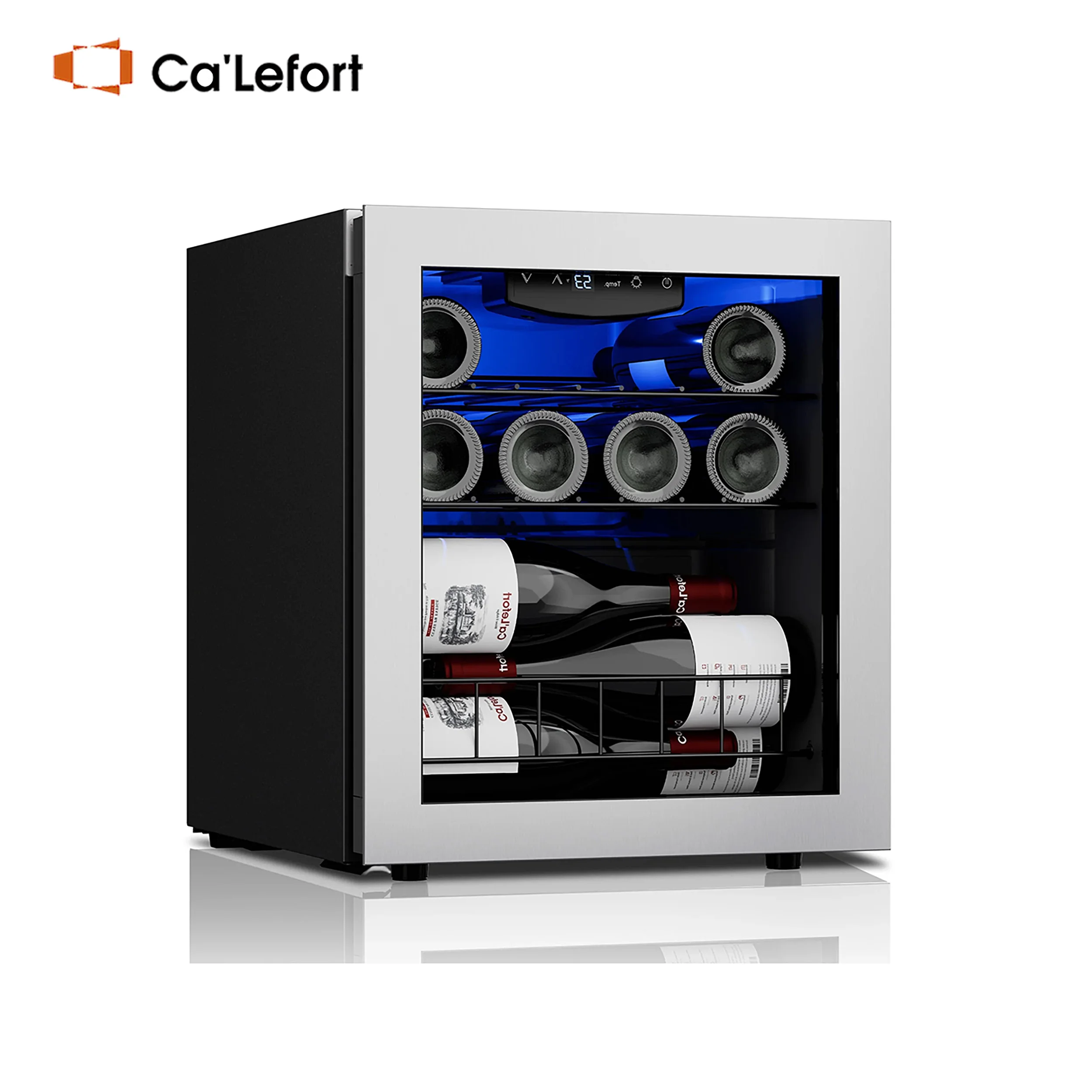 Ca'Lefort Wine Refrigerator Cooler - 12 Bottle Mini Fridge, Freestanding Wine Cellar with Elegant Glass Door for Home Use