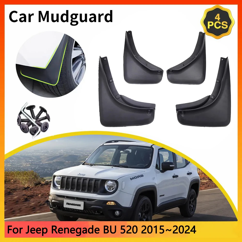 For Jeep Renegade BU 520 2015~2024 2016 2017 2018 2019 2020 Car Mudguards Mudflap Mudguard Splash Guards Mud Flaps Fender Auto