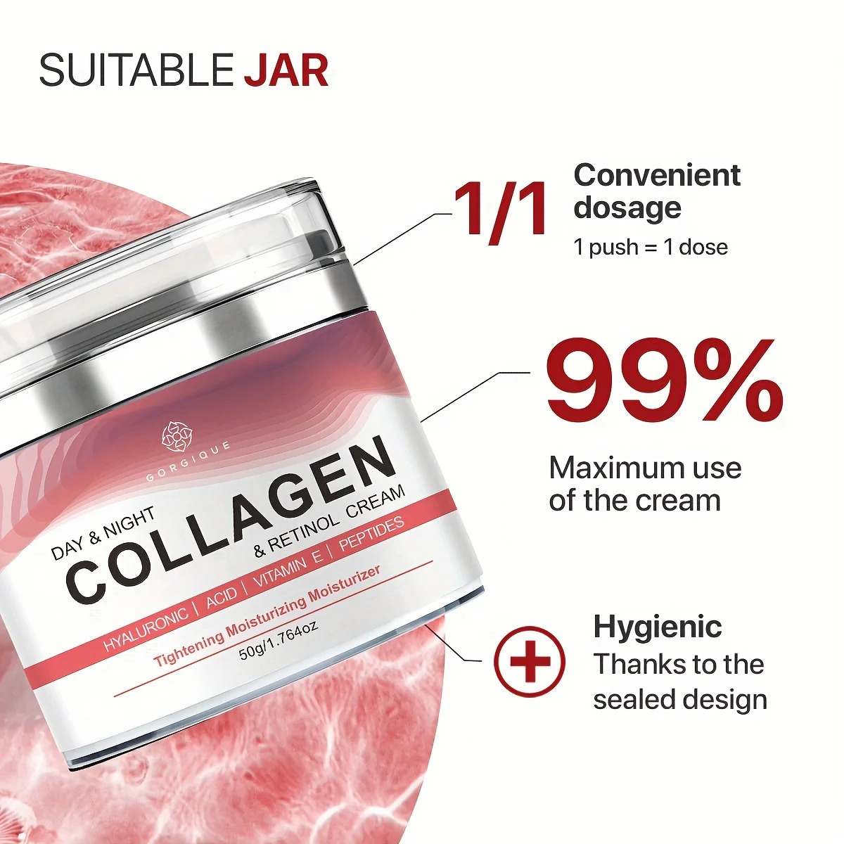 Collagen Cream for Face with Retinol and Hyaluronic Acid, Day Night Collagen Anti Aging Skincare Facial Moisturizer