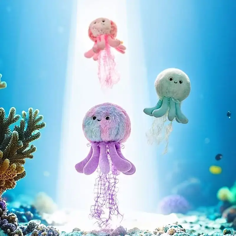 21 centimètres simulation nouveau méduse sac à dos pendentif en peluche jouet dessin animé mignon cadeau pour petite amie poupée amusante