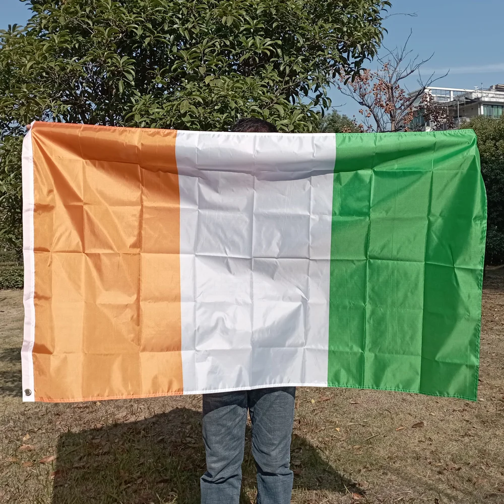 Aerlxemrbrae 90x150cm Ivory Coast Flag Polyester Hanging The Ivorian National Banner Côte D'Ivoire Flag for Home Decoration