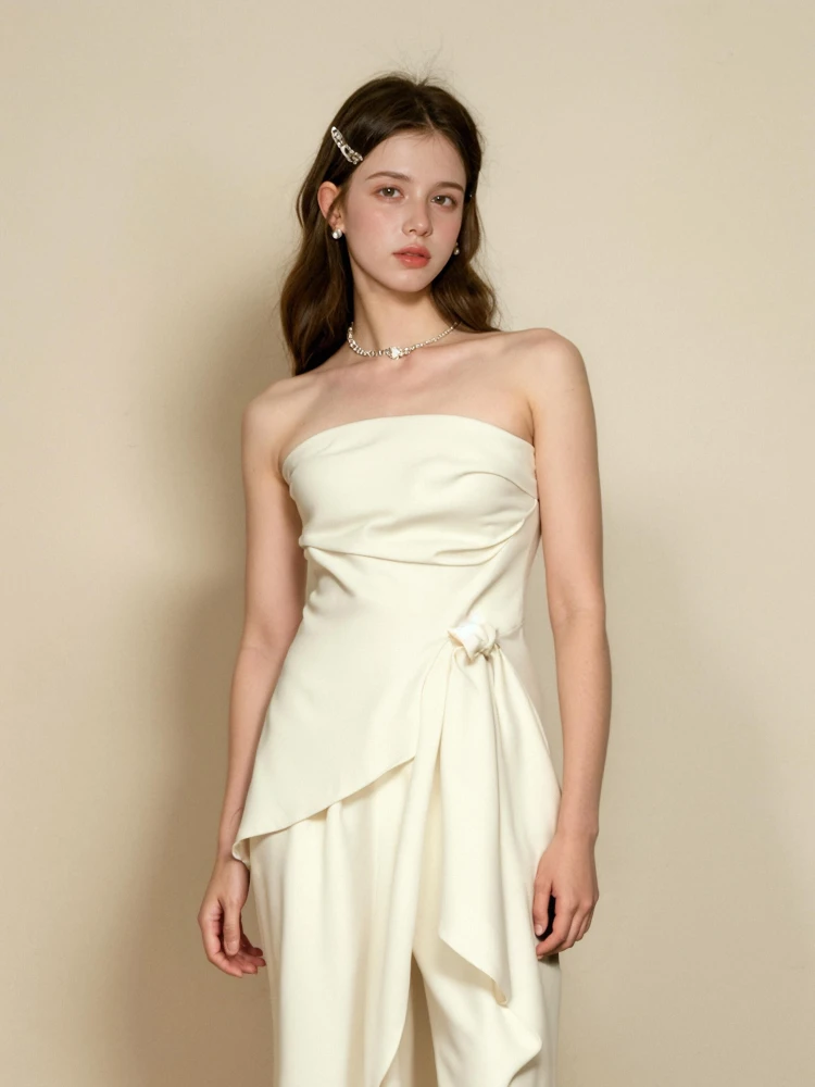 

ZhuoZhi, лето 2029, жилет нерегулярного дизайна на бретельках, женский однотонный топ с завязками на талии, асимметричный жилет с поясом