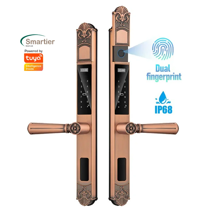 

Smartier Courtyard Villa Gate Lock Высокая безопасность Водонепроницаемый интеллектуальный двойной замок с паролем по отпечатку пальца