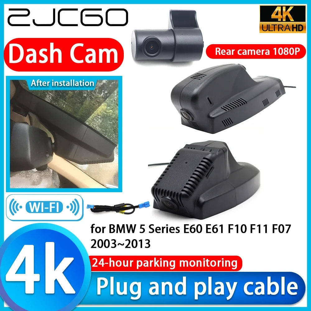 

ZJCGO Video Recorder 4K UHD Plug and Play Car DVR Dash Cam for BMW 5 Series E60 E61 F10 F11 F07 2003~2013