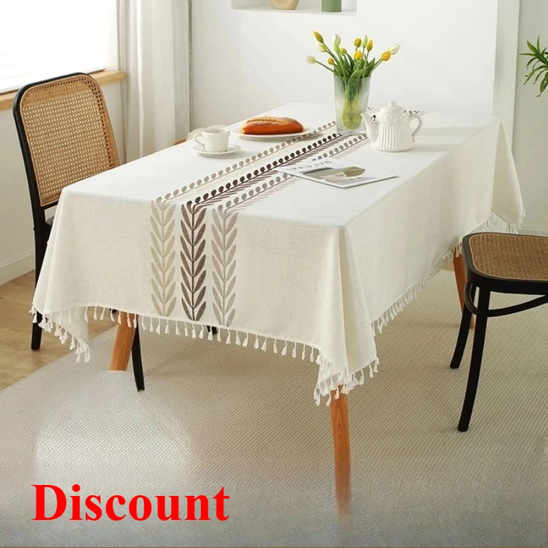 

New tablecloth fabric imitation cotton and linen small fresh coffee table simple dining table modern rectangular tablecloth