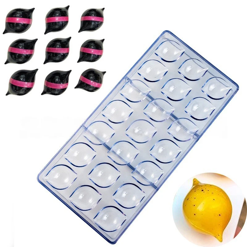 1PC 3D Chocolate Shaping Mold Lips Pyramid Diagonal Cube Lemon Diamond Rose Football Handbag Double Heart DIY Kitchen Gadget ZYF