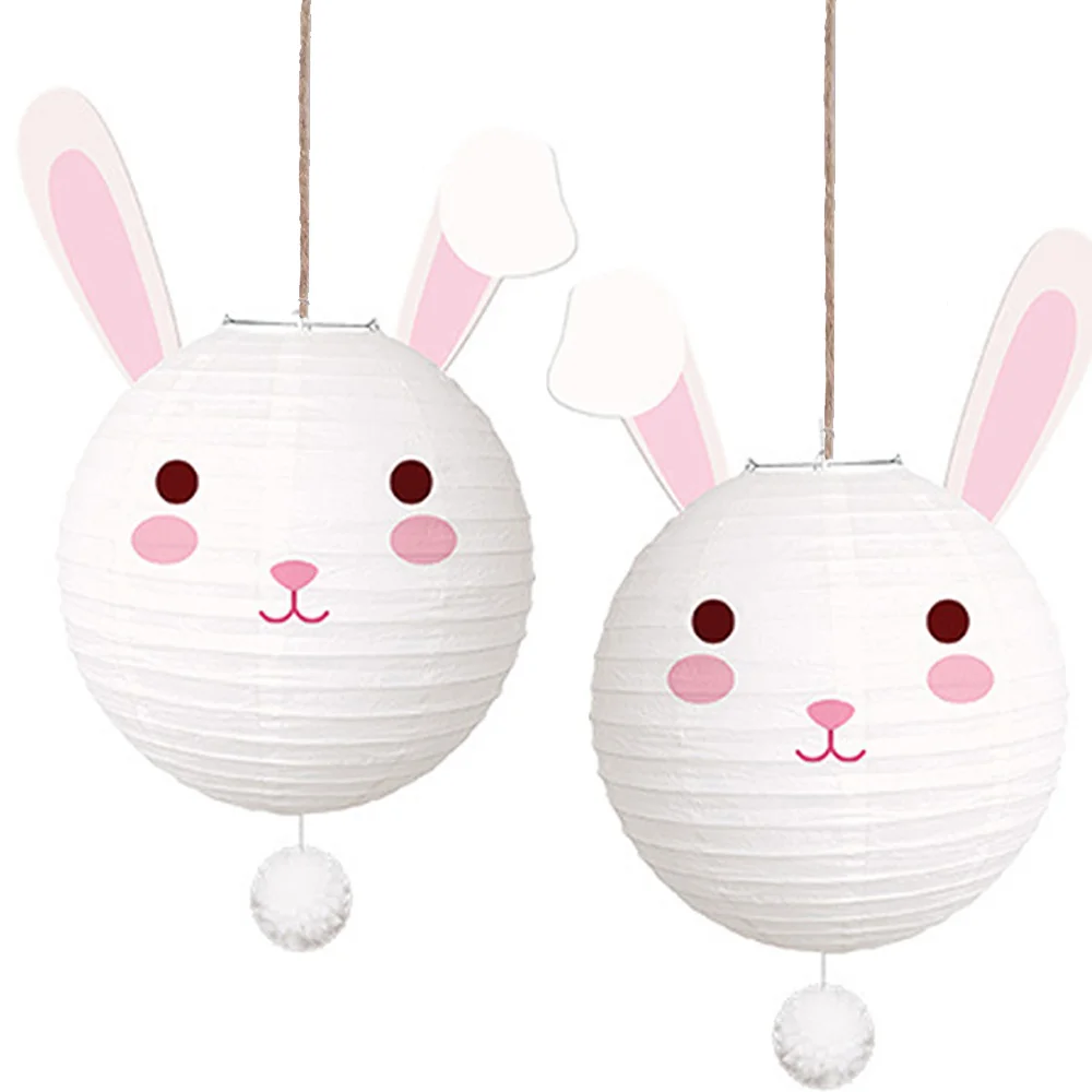 1pcs Easter Rabbit Paper Lantern Easter Decorations for Home pendant Decor Decorative Items for Children's Animal Parties