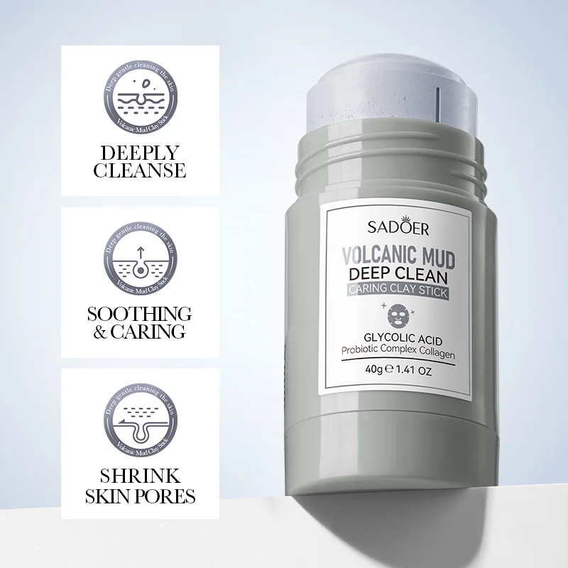 

SADOER вулканическая грязь, глубоко очищающий уход, грязевая сужающая очистка, глубокое средство для удаления черных точек, поры, маски для лица T8N8