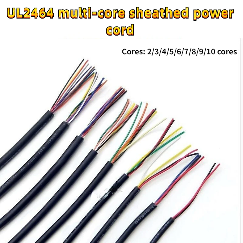 2/5/10m ul2464 multi-núcleo revestido cabo de alimentação usb estanhado controle de sinal macio 2/3/4/5/6/7/8/9/10 núcleo de fio de áudio eletrônico