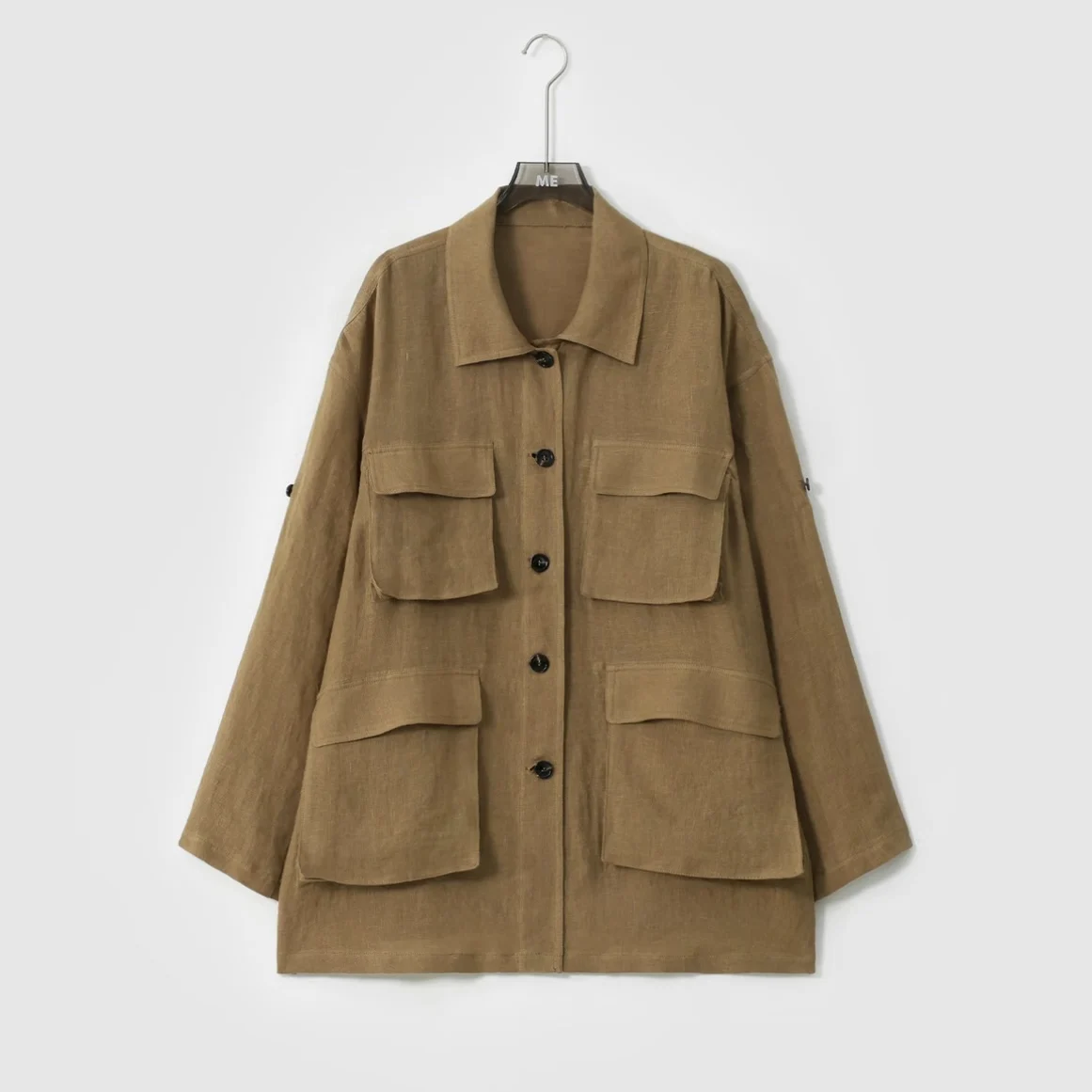 

Vintage Feel Linen Long Jaet Faionable Handmade Outerwear MESA043 Women's Daily Wear Cusizable Other Material 00%