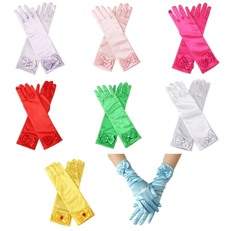 

Stylish Layered Bowknot Gloves for Kids Singing Dancing Celebrations Gloves