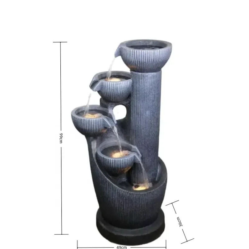 Modern Polyresin Fountain for Home Living Room Entrance Balcony Creative Design Fiberglass Garden Watering Artificial Factory