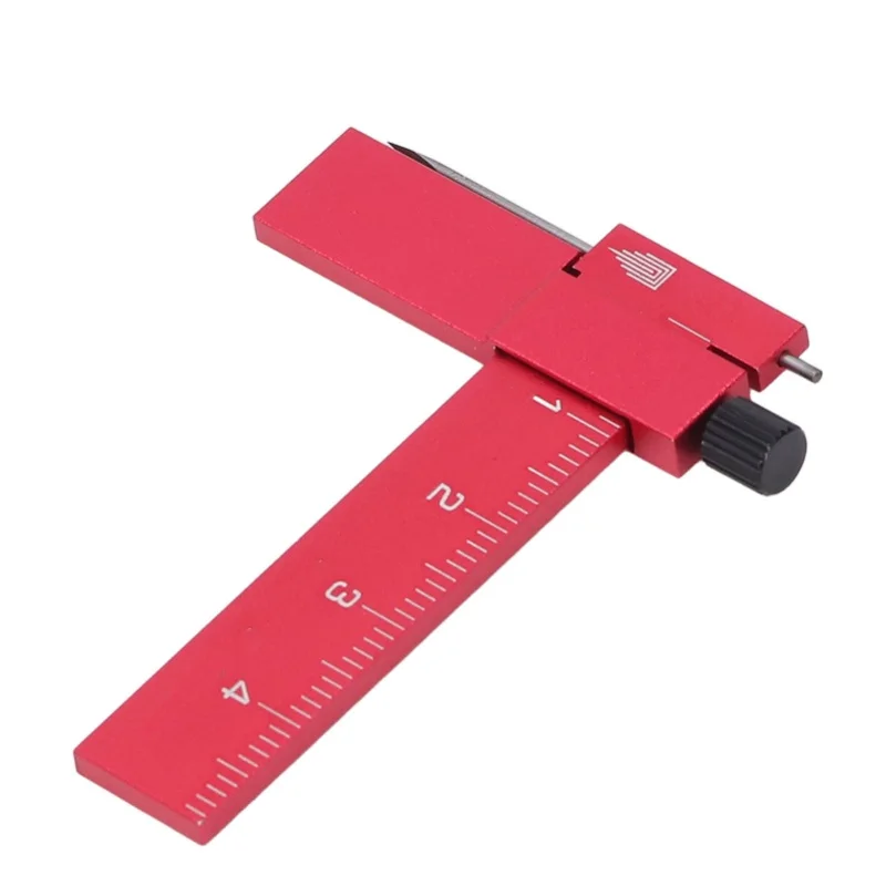 Model Equidistant Parallel Scriber Adjustable Isometric Scribing Ruler Model Carving Line Tool Black/Red