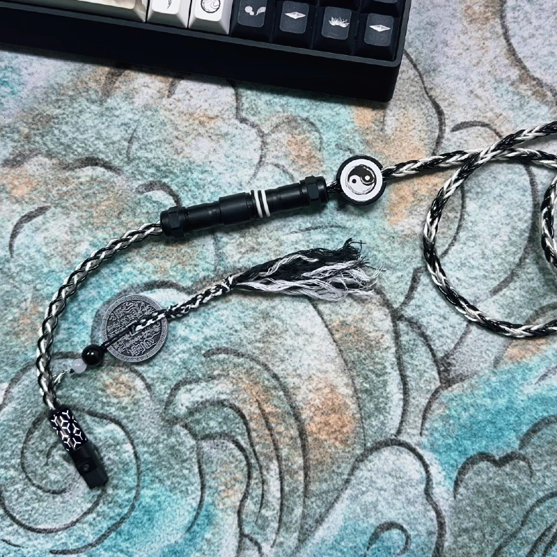 SHINE CUTOMIZE National Style Series Keyboard Cable Single Crystal Copper 8K Esports Navigation Plug in Cable "Mountain Ghost"