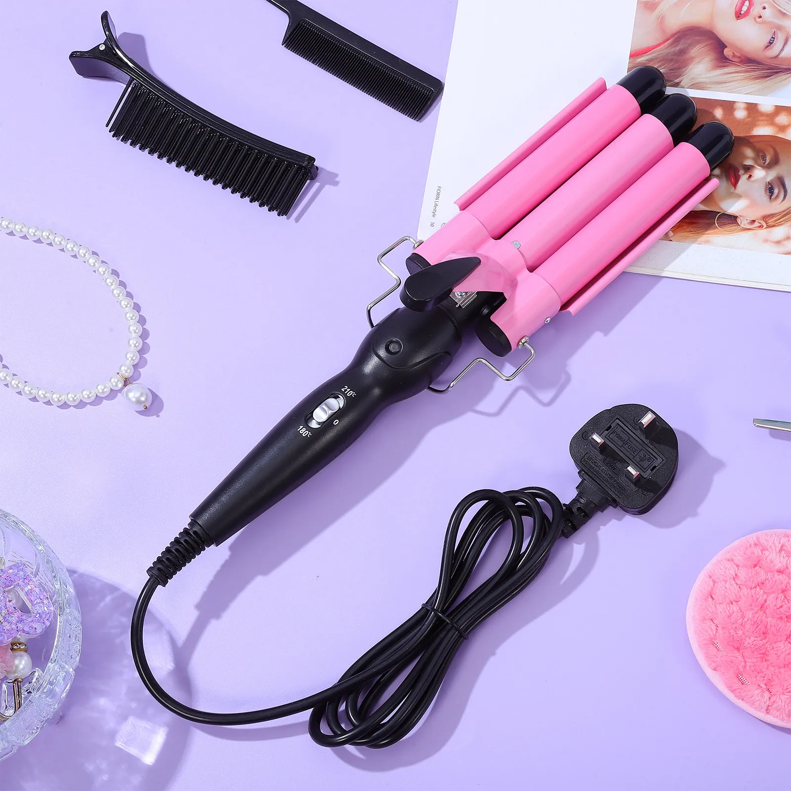 

1pc 22Mm Hair Curler Abs Shell Ptc Fast Heating Even Heat Professional Salon Home Use Curling Iron Household Hair Styling Tool