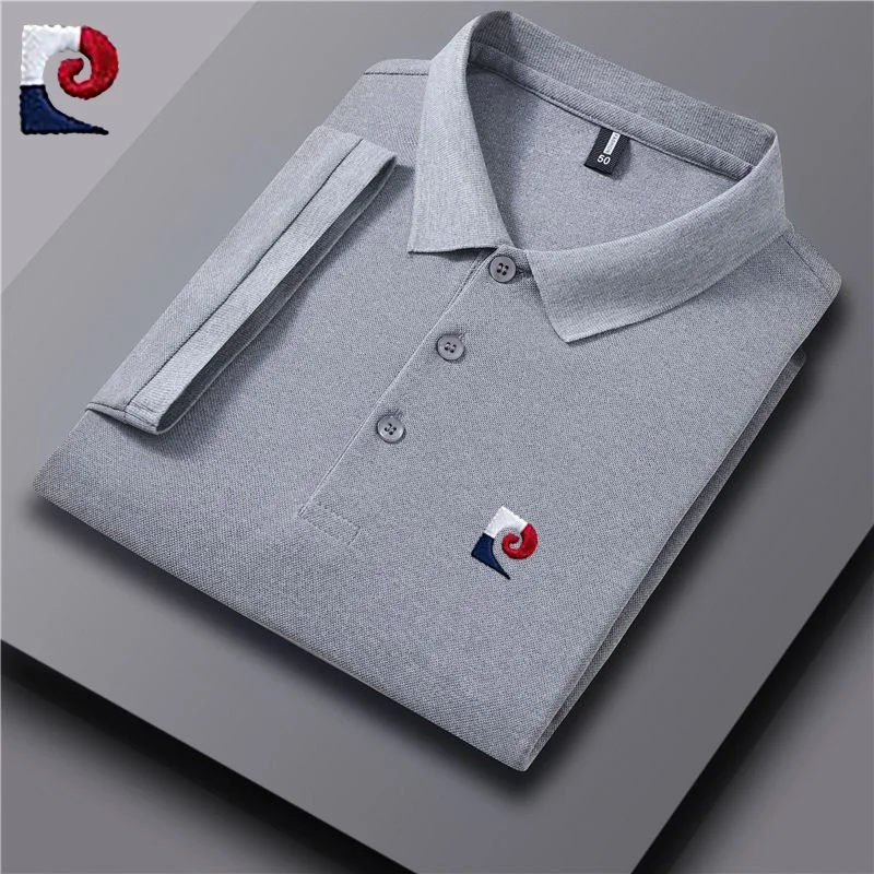 New men's high-quality short sleeved polo shirt, summer fashion, casual, comfortable, breathable, sweat absorbing T-shirt top
