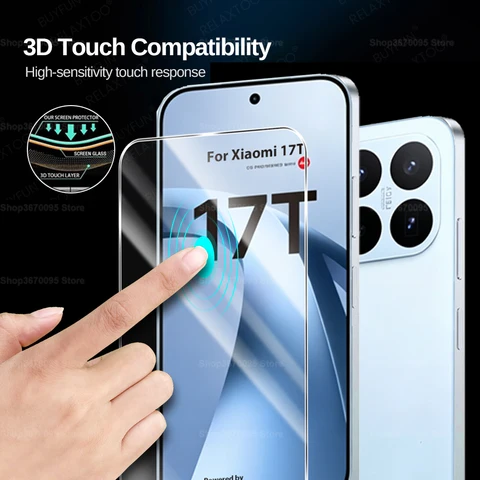 4 шт. защитное стекло для Xiaomi 17T Pro Xiaomi17TPro Xiaomi17T Mi17T Pro 5G, защитное стекло от царапин, защитное стекло для разблокировки экрана