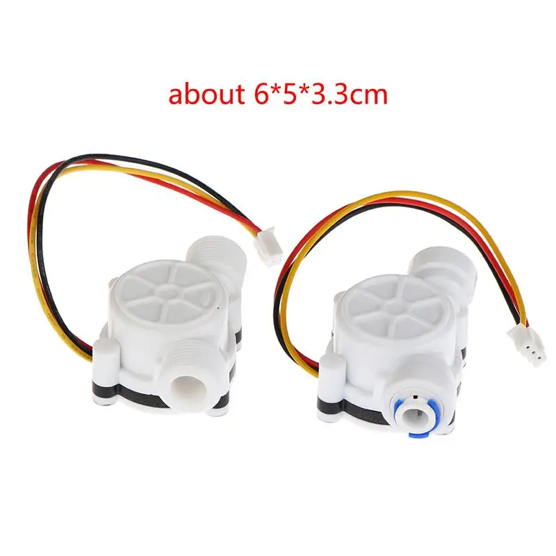 White PE Flow Sensor Series Digital Liquid Flow Sensor YF S401 S402 G3/4 G1/2 Hall Effect Inline Meter For RO Machine