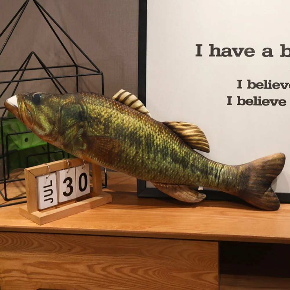 

Perch Simulation Fish Plush Pillow Stuffed Grouper Cartoon Fish Plush Toy Soft PP Cotton Fish Anime Pillow Dolls Home Decoration