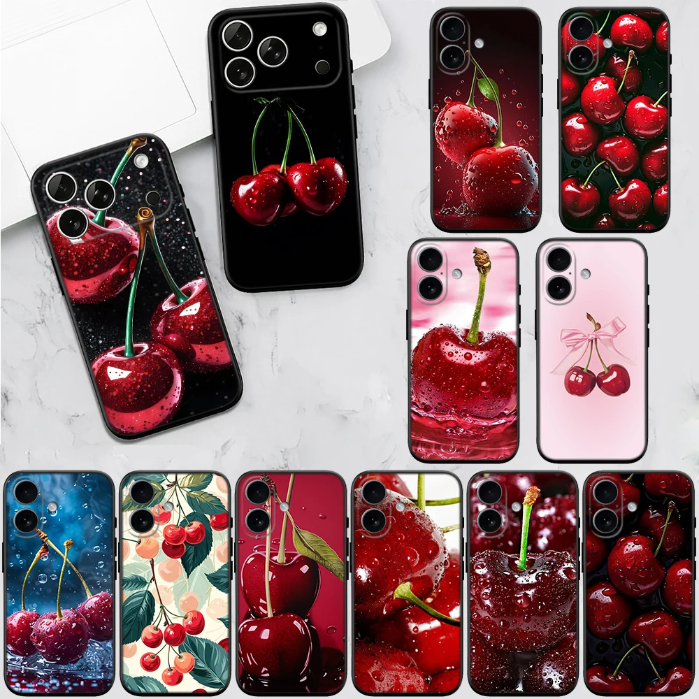 Pink Cherry fruit Phone Case for Samsung Galaxy M06 M15 M16 M35 M55 M56 A36 A42 A50 A50S A51 A52 A32 A33