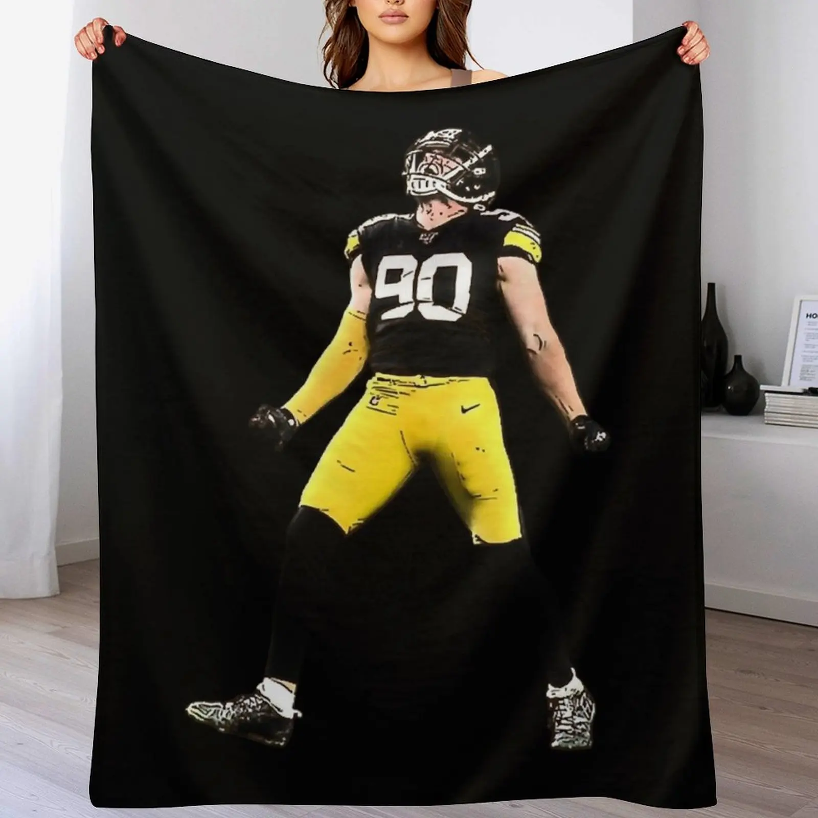 

TJ Watt - Celebration Throw Blanket Retros Sofa Throw Luxury Throw Single Blankets