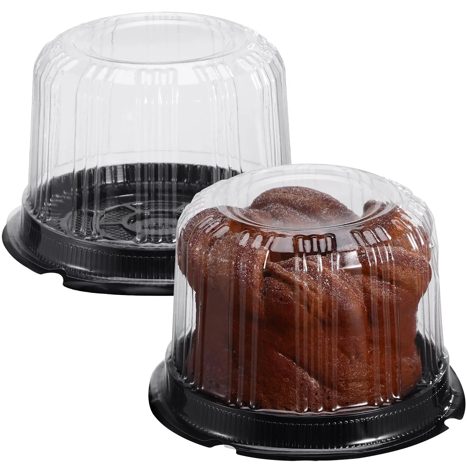 

10 Sets 6 Inch Round Cake Boxes Clear Food Grade Portable Birthday Packaging Boxes Long Lasting Safe For Use