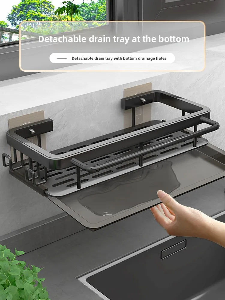 Kitchen Storage Rack Spice Holder Sponge Drain Basket Sink Drainage Tool Sponge Holder Kitchen Cleaning Utensils Organizer