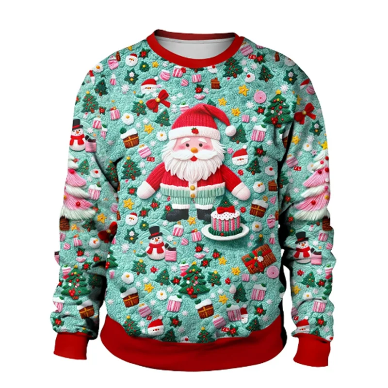 

Уродливые новые рождественские толстовки для пар на осень, забавный свитшот с 3D принтом для праздника, вечеринки, дня рождения, Рождества, 2026