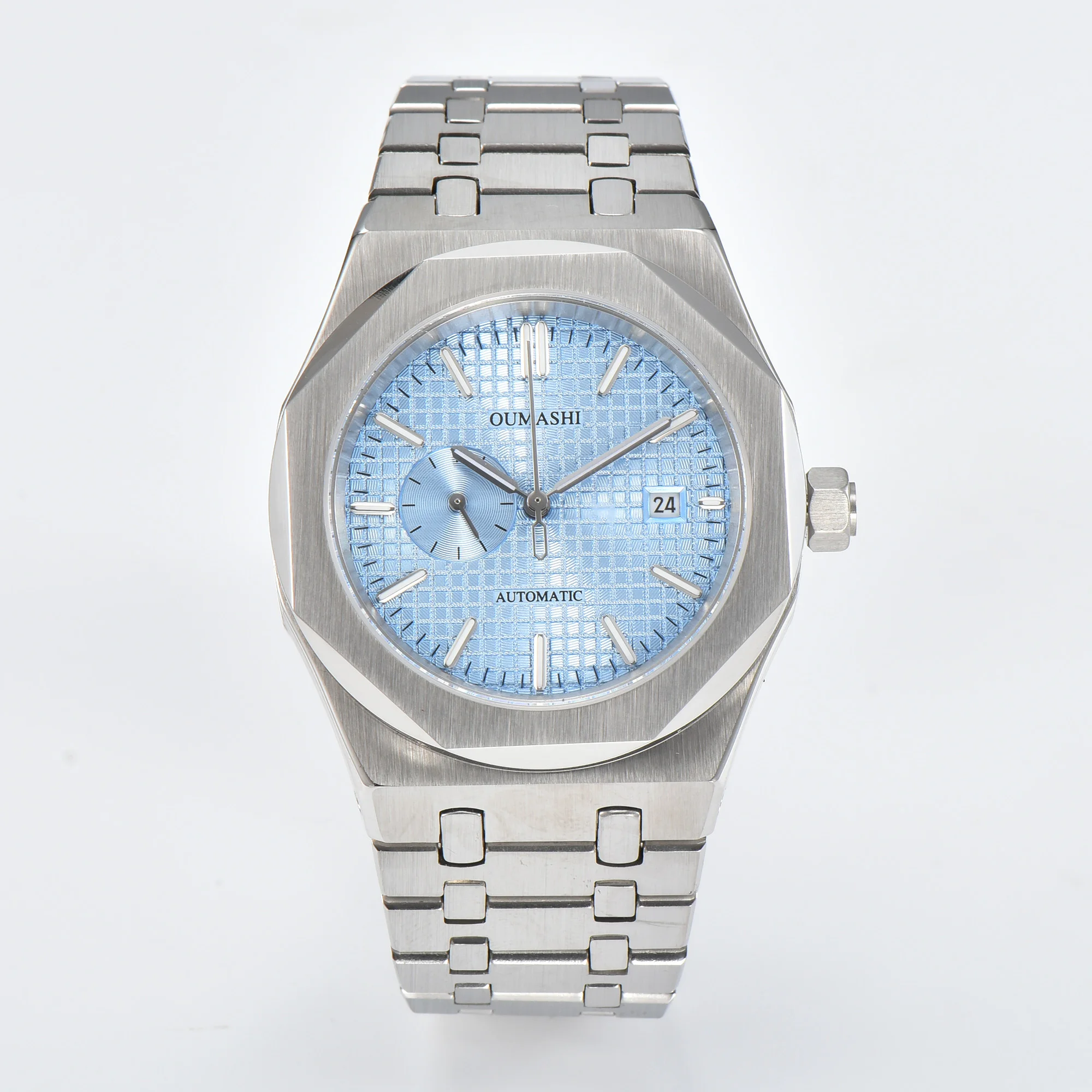 Miyota8217 완전 자동 기계식 무브먼트 시계, 스테인리스 스틸 케이스, 사파이어 유리, 방수 남성용 시계, 42mm