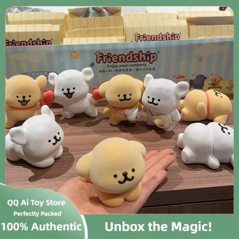 Original  Maltese Friends Blind Box White Golden Dog Anime Figure Brithday Bag Mini Dog Action Figure Collection Model Toy Gift