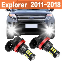 2PCS Car LED Fog Light Lamp Bulb For Ford Explorer 2011 2012 2013 2014 2015 2016 2017 2018 Replace Bulbs Auto Accessories