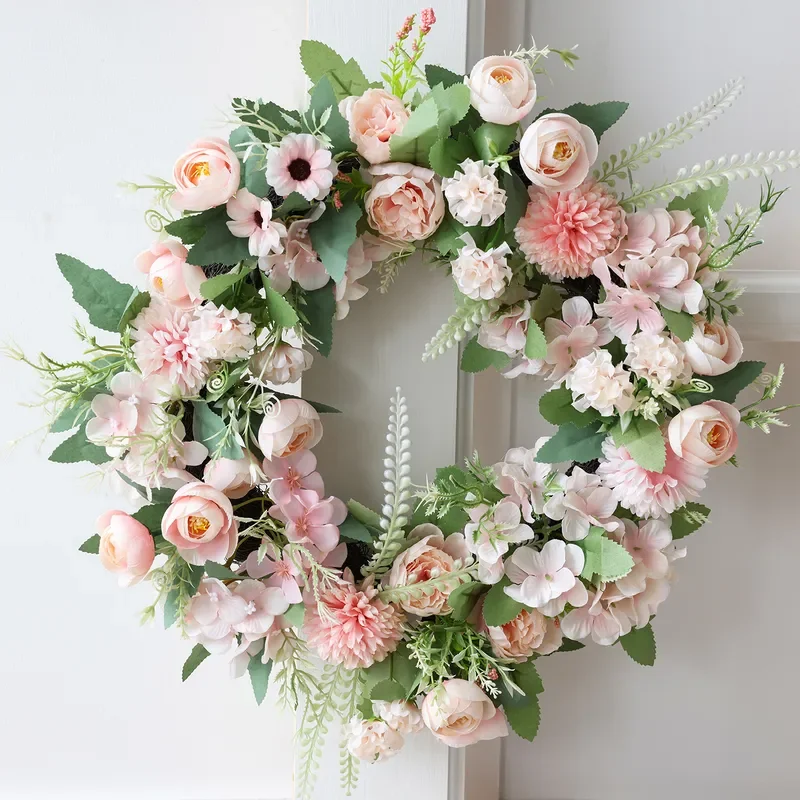 for New Simulation Peony Wreath Festival Party Hydrangea Wreath Home Pendant Wedding Arrangement Cross-border