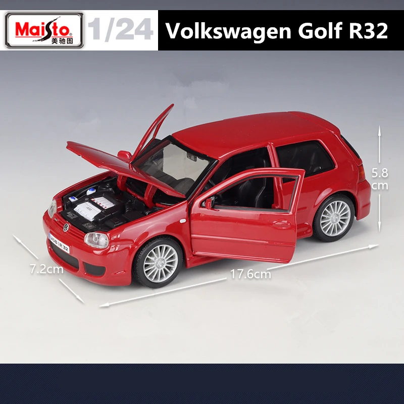 Maisto 1:24 Volkswagen Golf R32 Alloy Sports Car Model Diecast Metal Toy Vehicles Car Model Simulation Collection Childrens Gift