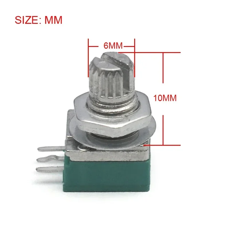 6Pcs B50K Pots Split shaft 10mm Guitar Volume Pots Straight Pins Potentiometer for Electric Guitar Bass