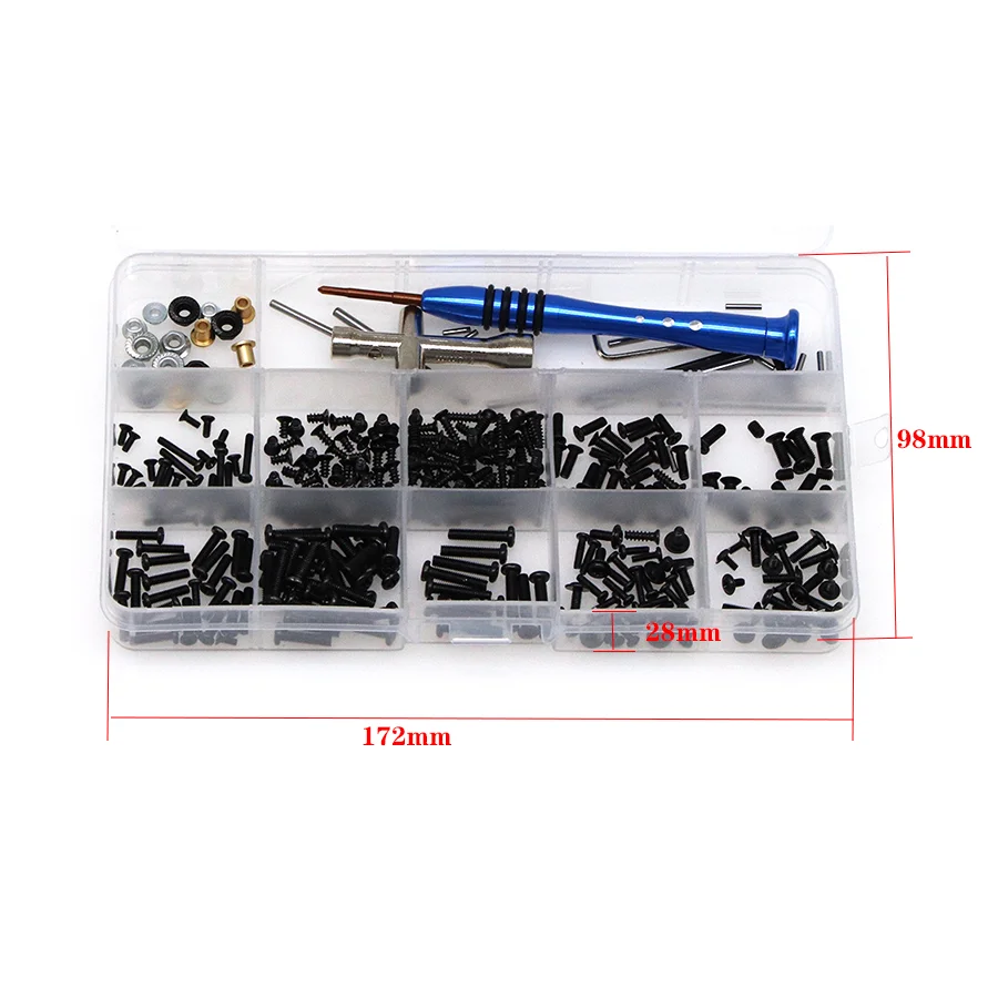 RC Car Tool & Metal Screws Nuts Box Kit Set Allen Key Machine Wire Bolt Wrench for Wltoys 1/14 144001 Model Toy Part Accessories