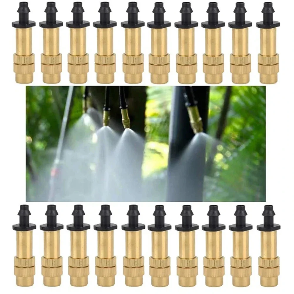 5pcs/10pcs Adjustable Copper Atomizing Nozzle Accessory Connector For Balcony, Garden, Potted Plants And Flower Watering