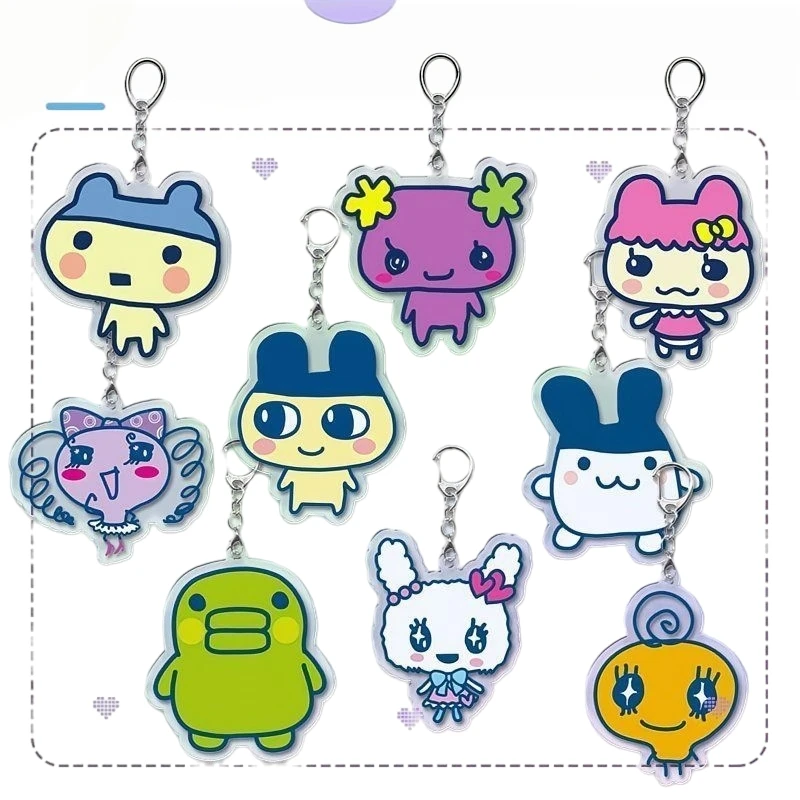 Kawaii Tamagotchi Acrylic Keychain Anime Periphery Cute Fashion Bag Pendant Phone Case Key Decorative Jewelry Charm Gift Toy