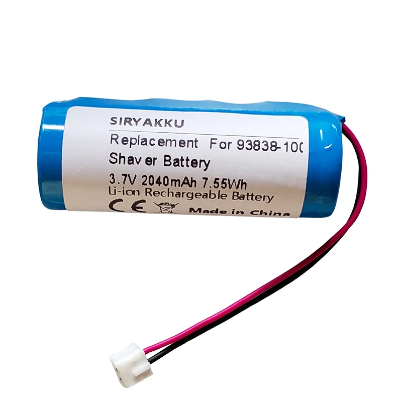 93838-100 Replacement 2040mAh Lithium Rechargeable Battery For Wahl Finale S08164-7030 Detailer S08171-7090 Clippers