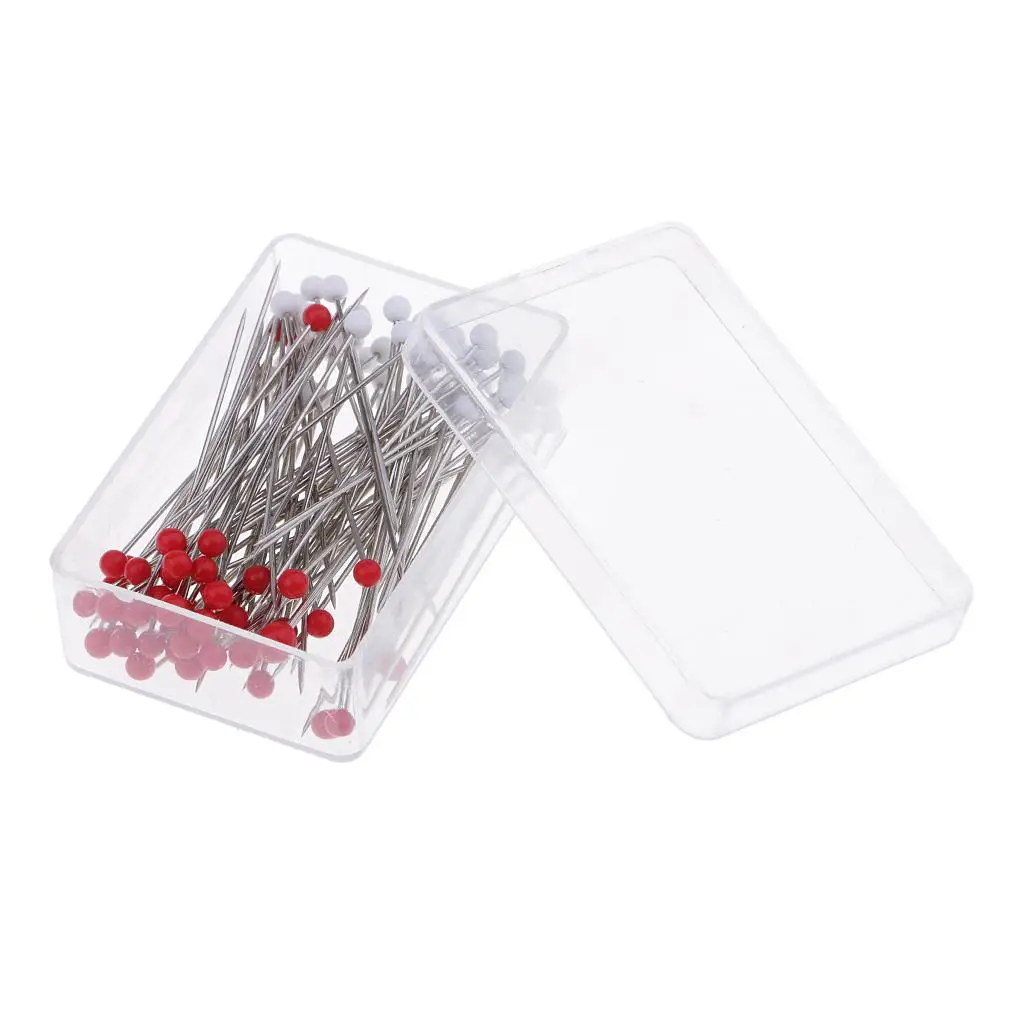 100 Pieces Straight Glass Sewing Pins Dressmaking Quilting Patchwork for Tailor Dressmaking Embroidery Accessories 35mm