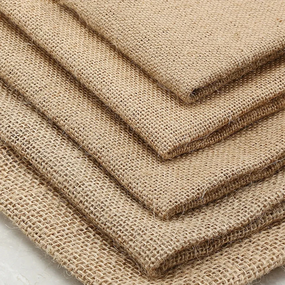 

160*50cm Natural Burlap Fabric For DIY Curtain Wall Coverings Xmas Background Decoration Mesh Jute Textile Cloth Sewing Material