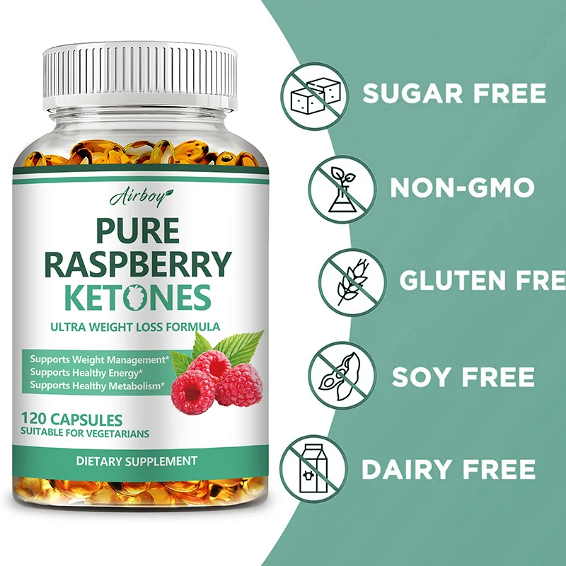 Pure Raspberry Ketones Capsules - Supports Weight Management, Fat Burning, Metabolism Boosting