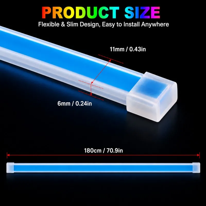 CF LED Daytime Running Light Scan Starting Car Hood Decorative Lights DRL Auto Engine Hood Guide Decorative Ambient Lamp 12V