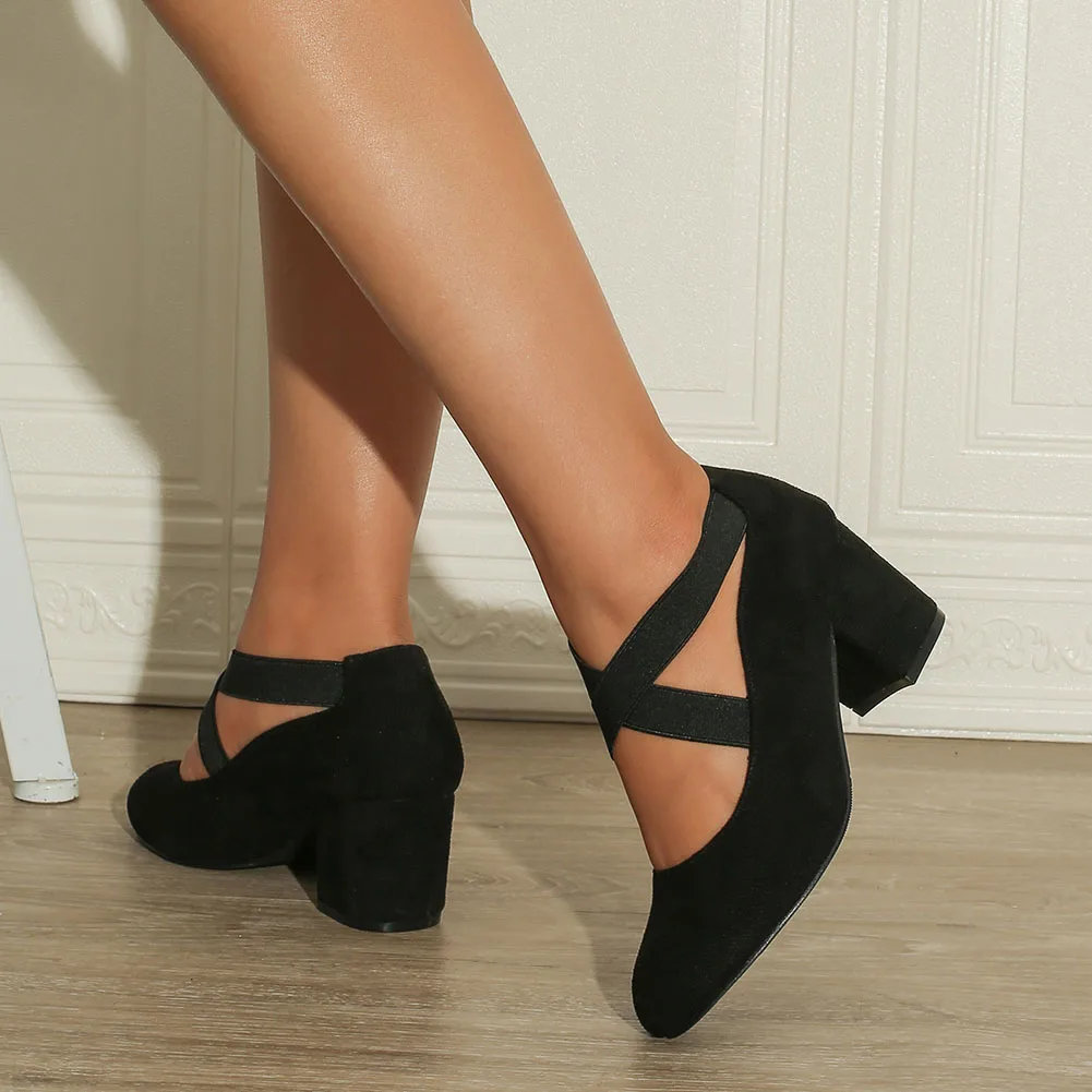 Brand Design Female Solid Mary Janes Pumps Fashion Chunky Heels women's Pumps 2024 Casual Party Office Spring Autumn Shoes Woman