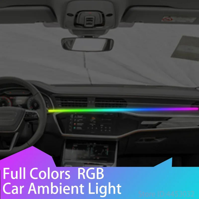 

Universal For Audi A3 a4 a5 a6 a7 Q2 q3 q5 q7 LED Car Ambient Light Dashboard RGB Hidden Flowing Lamp 64 colors USB 1.1m