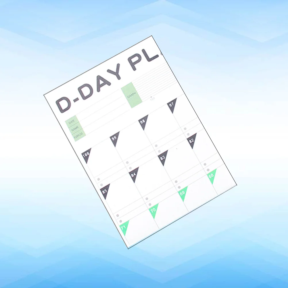 Calendrier de compte à rebours de 100 jours, planificateur de cible, calendrier d'apprentissage de Table pour enfants, Organization d'étude, suivi quotidien, Compact et léger