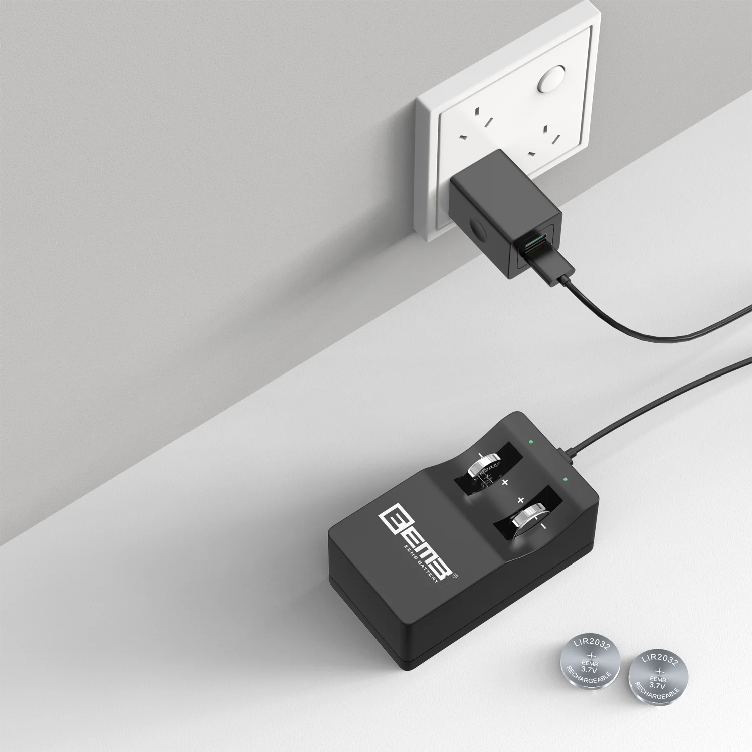 EEMB Charger for LIR2032 Rechargeable Battery 2032 LIR2025 LIR2450 lir2050 lir2430 3.7V Button Lithium Battery