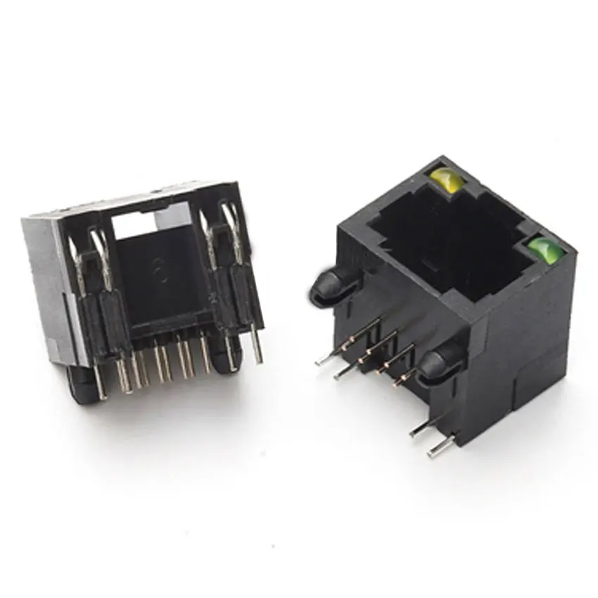 1PCS Plastic Metal RJ45 RJ49 Shield Network Jack 8 Pin PCB SMT/horizontal/vertical Board Female Socket Connector 8P8C 10P8C