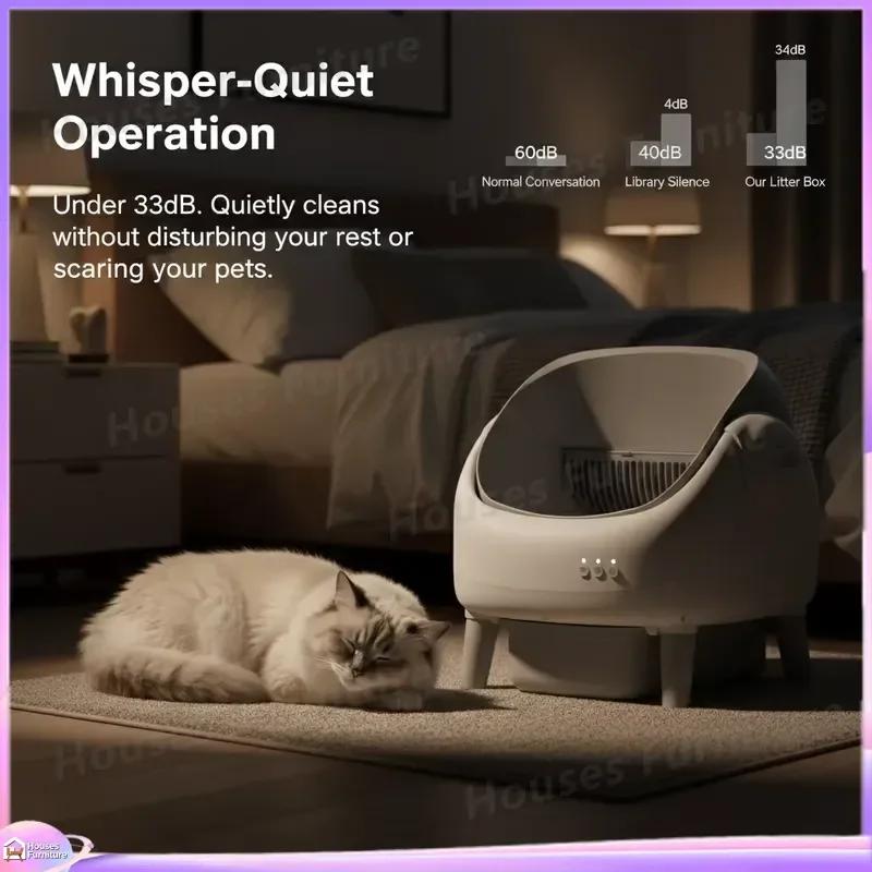 76L Large Capacity Automatic Self Cleaning Cat Litter Box Open Square Design Smart Cat Toilet for Multiple Cats Heavy Duty PP