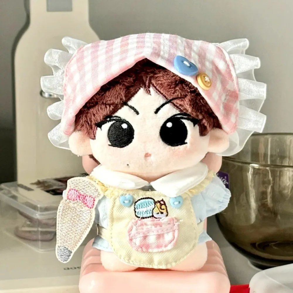 

Kitchen 10cm Cotton Doll Clothes Headscarf Apron Doll Clothes Outfit Cartoon Cute Doll Dress Up Set 10cm Cotton Doll